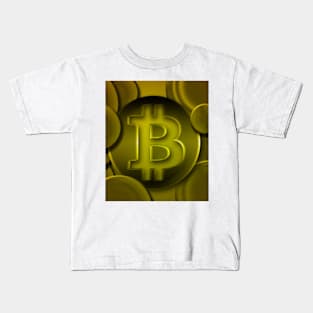 Bitcoin art digital illustration Kids T-Shirt